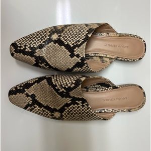Banana Republic faux snake skin mule slides. Size 8